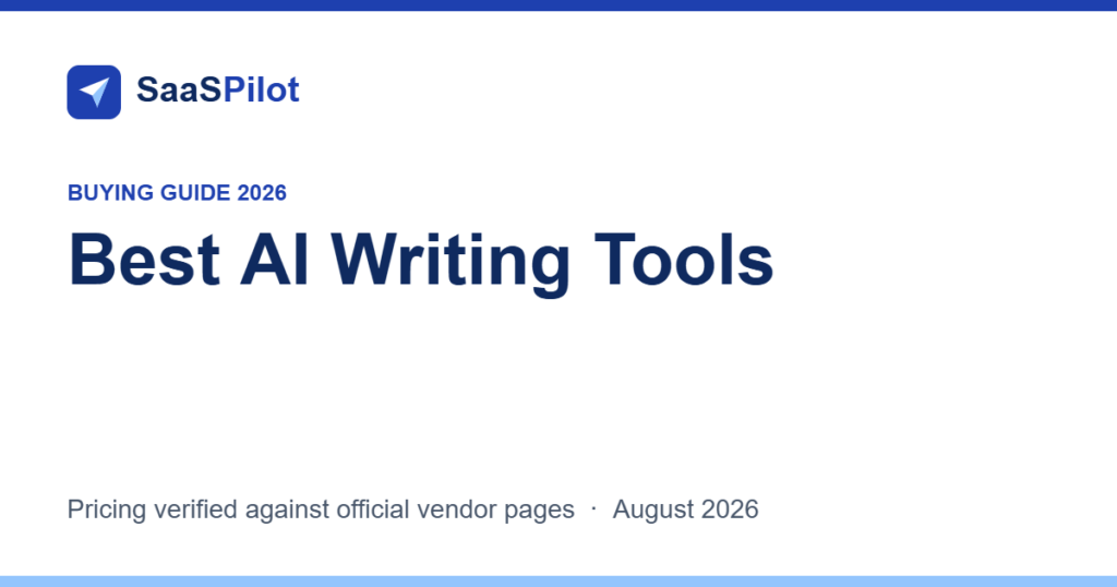SaaSPilot cover: Best AI Writing Tools 2026
