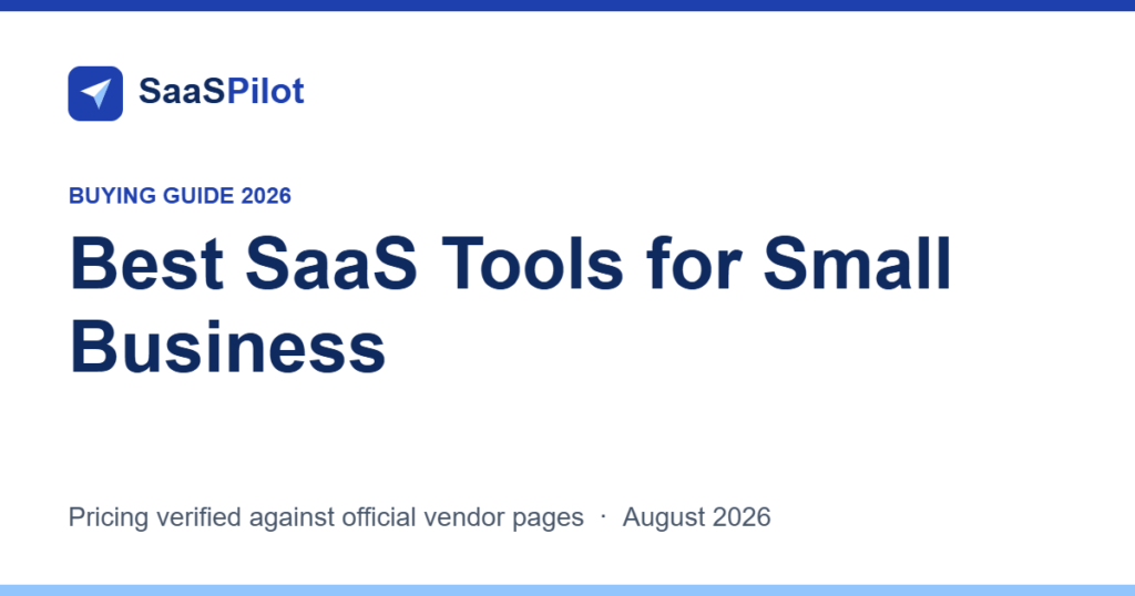 SaaSPilot cover: Best SaaS Tools for Small Business 2026