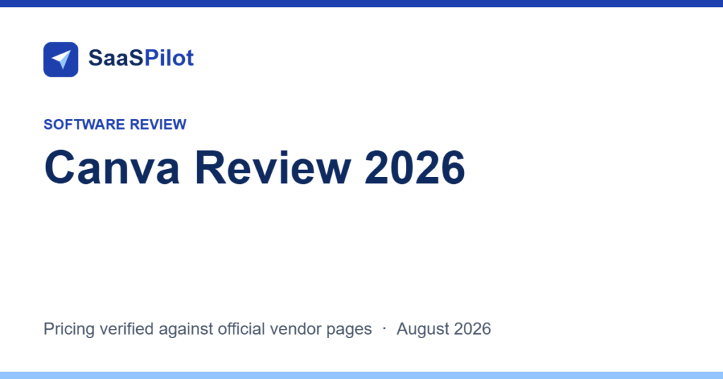 SaaSPilot cover: Canva Review 2026